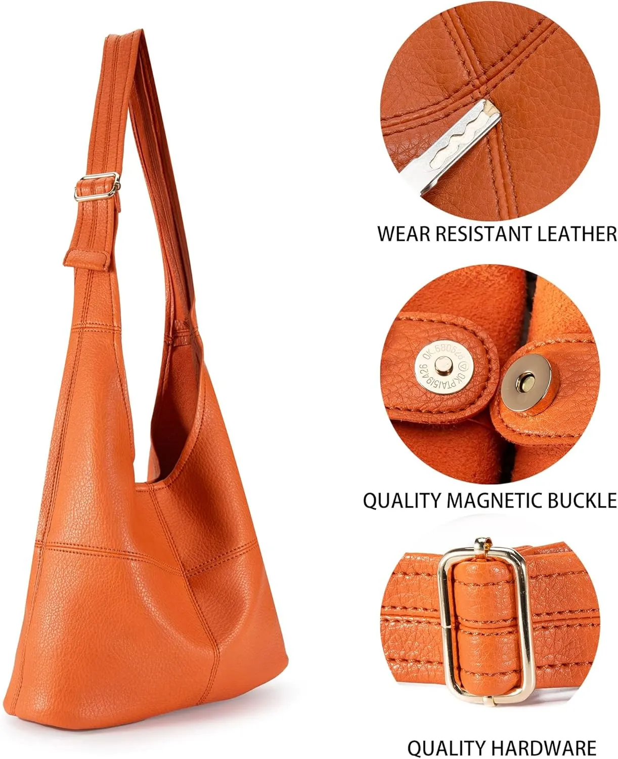 Montana West Hobo Bags Purse for Women Ultra Soft Foldable Shoulder Slouchy Handbags with Cosmetic bag