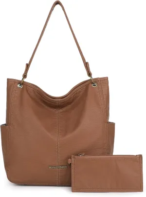 Montana West Hobo Purses for Women Soft Top Handle Shoulder Bag with Wallet Set