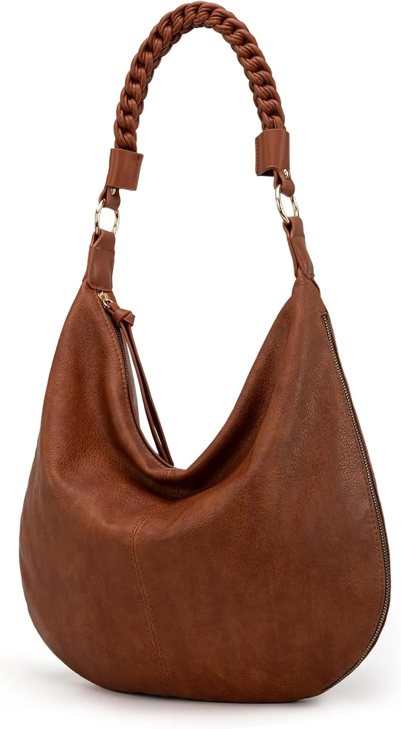 Montana West Large Hobo Bags for Women Slouchy Shoulder Purse Handbag with Zipper and Woven Handle