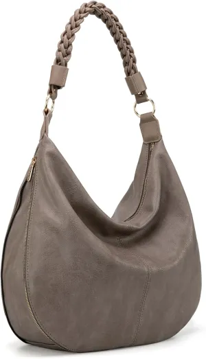 Montana West Large Hobo Bags for Women Slouchy Shoulder Purse Handbag with Zipper and Woven Handle