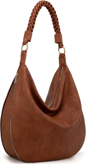 Montana West Large Hobo Bags for Women Slouchy Shoulder Purse Handbag with Zipper and Woven Handle