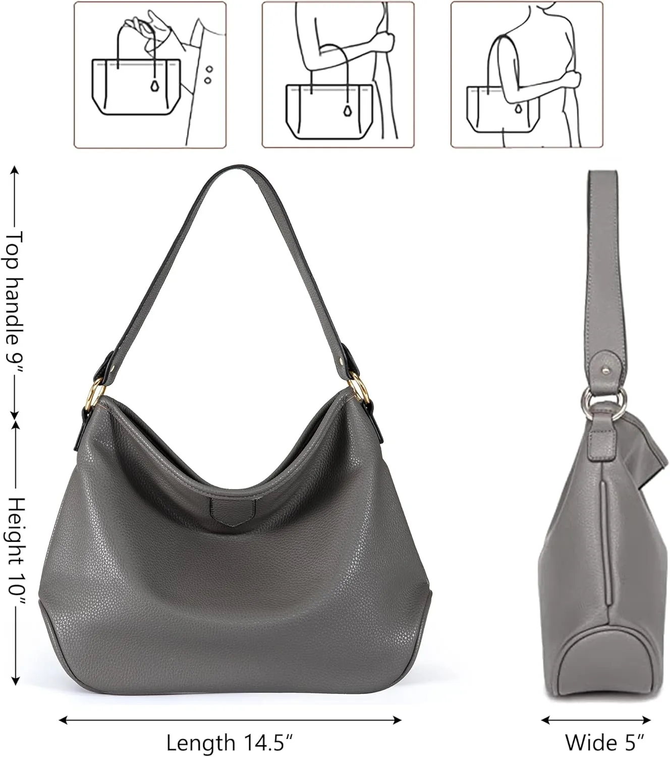 Montana West Medium Hobo Bags for Women Purses and Handbags Classic Top Handle Shoulder Satchel Bags