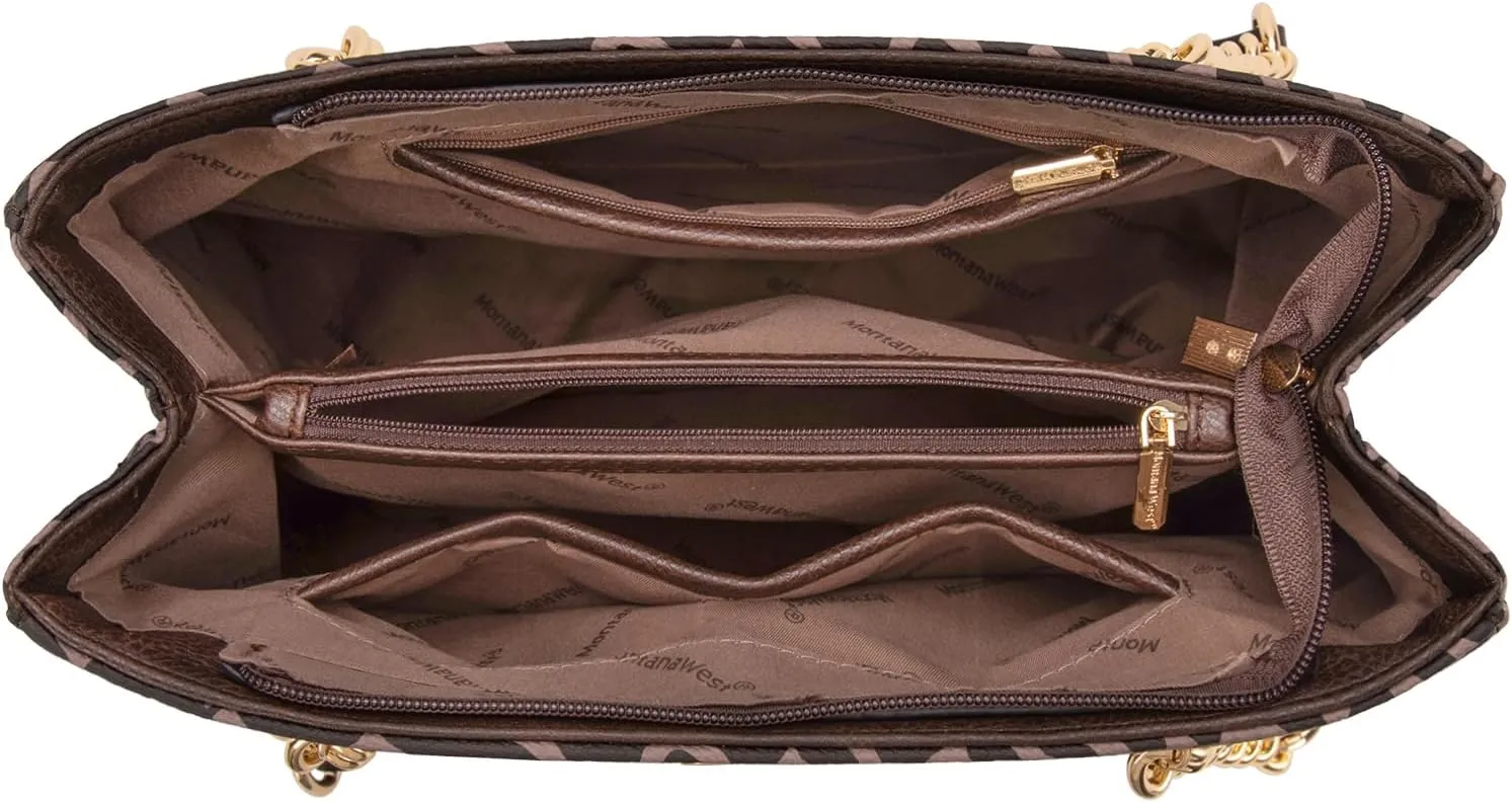Montana West MEDIUM Tote Bag for Women Quilted Chain Handbags Shoulder Purse