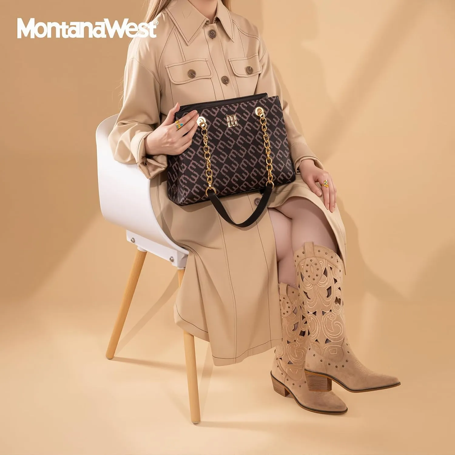 Montana West MEDIUM Tote Bag for Women Quilted Chain Handbags Shoulder Purse