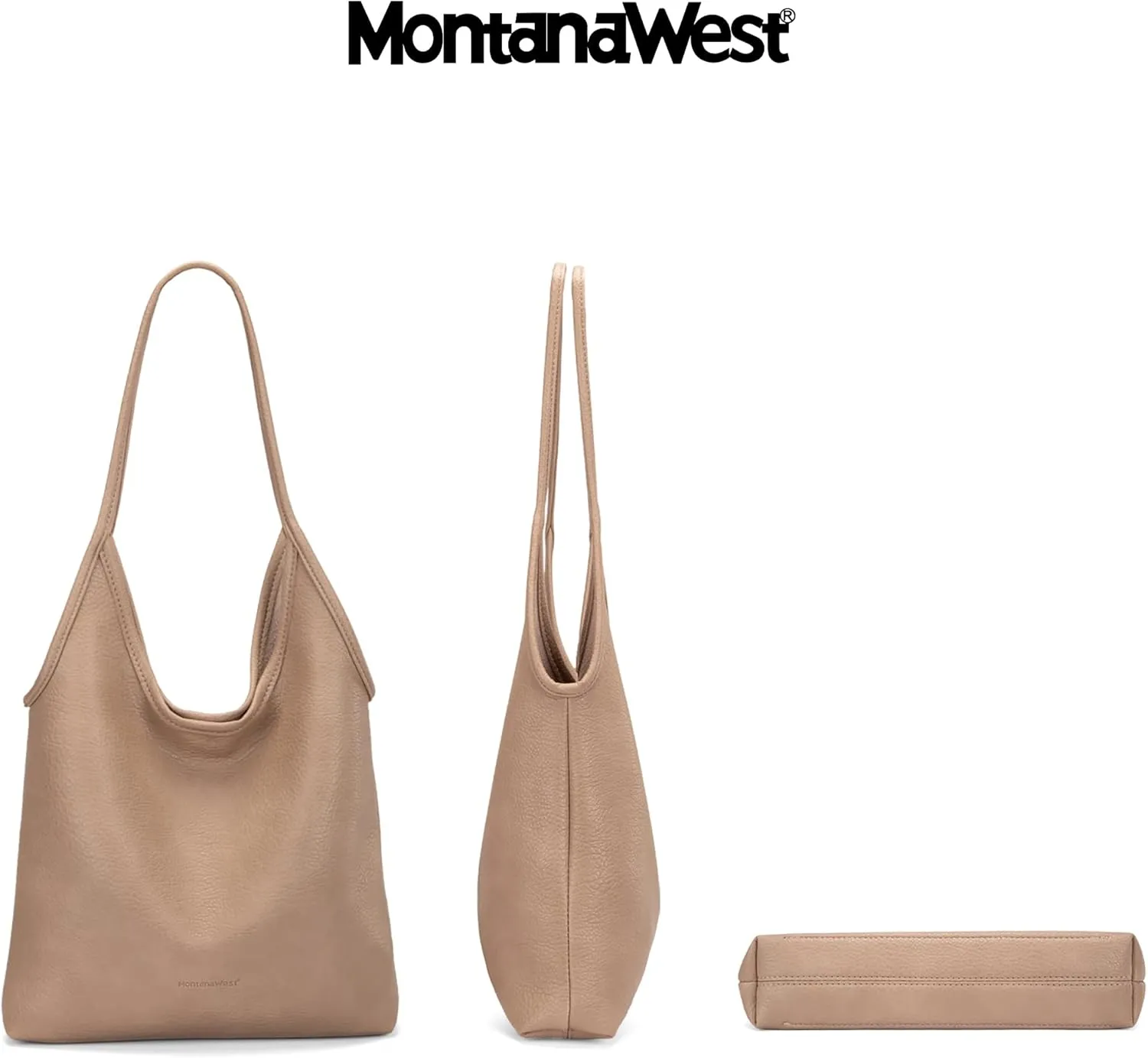 Montana West Slouchy Hobo Bags for Women Soft Designer Shoulder Purses Ladies Top Handle Handbag
