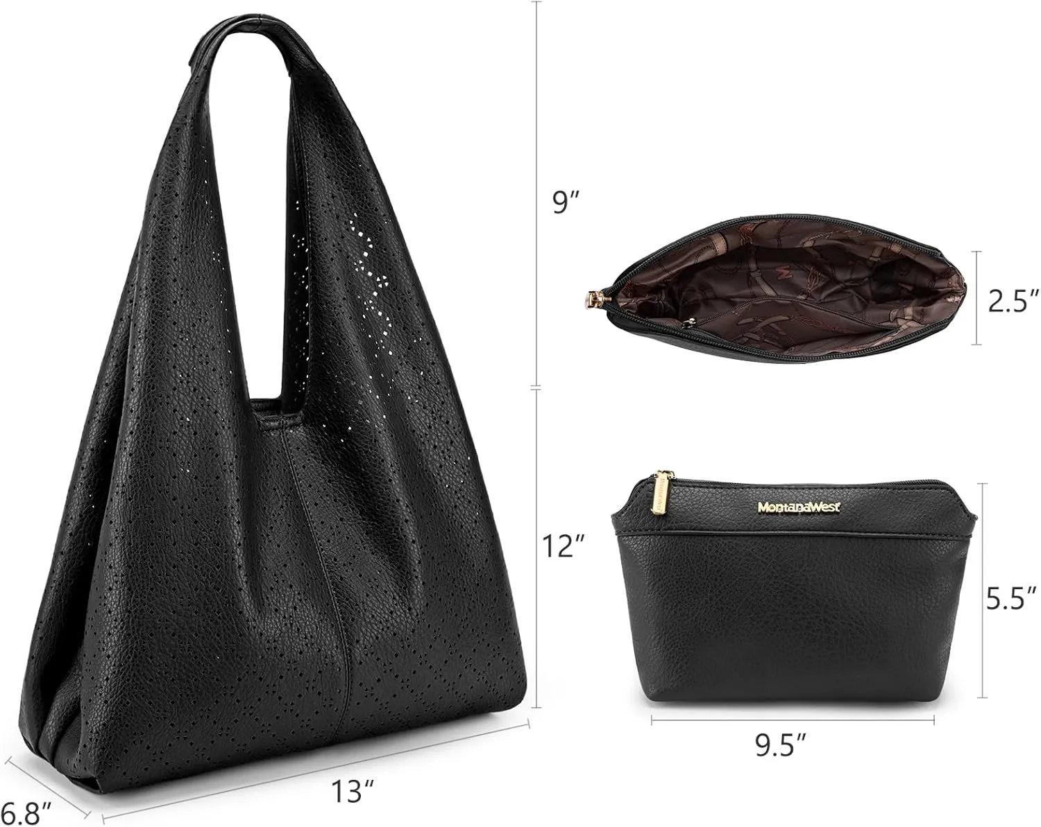 Montana West Slouchy Hobo Bags for Women Soft Designer Shoulder Purses Ladies Top Handle Handbag