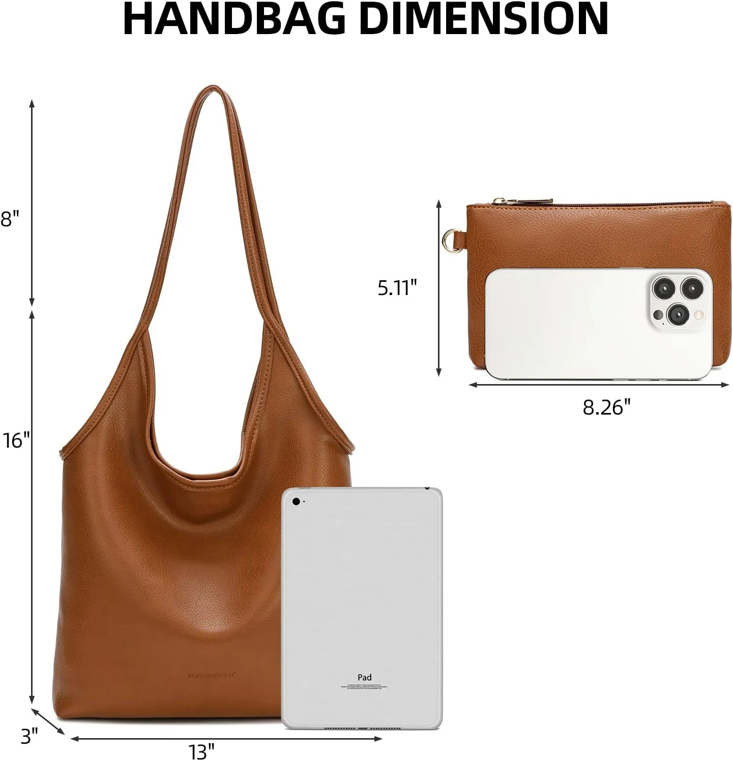 Montana West Slouchy Hobo Bags for Women Soft Designer Shoulder Purses Ladies Top Handle Handbag