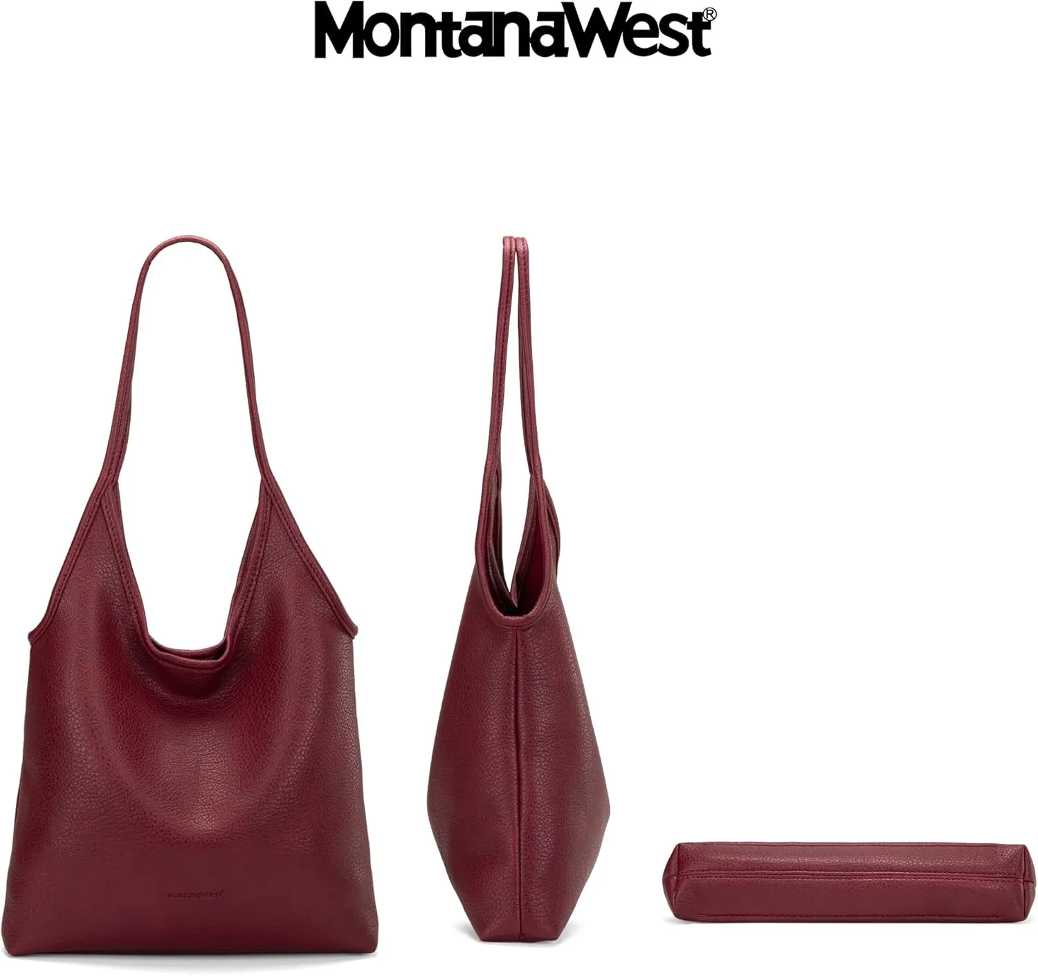 Montana West Slouchy Hobo Bags for Women Soft Designer Shoulder Purses Ladies Top Handle Handbag