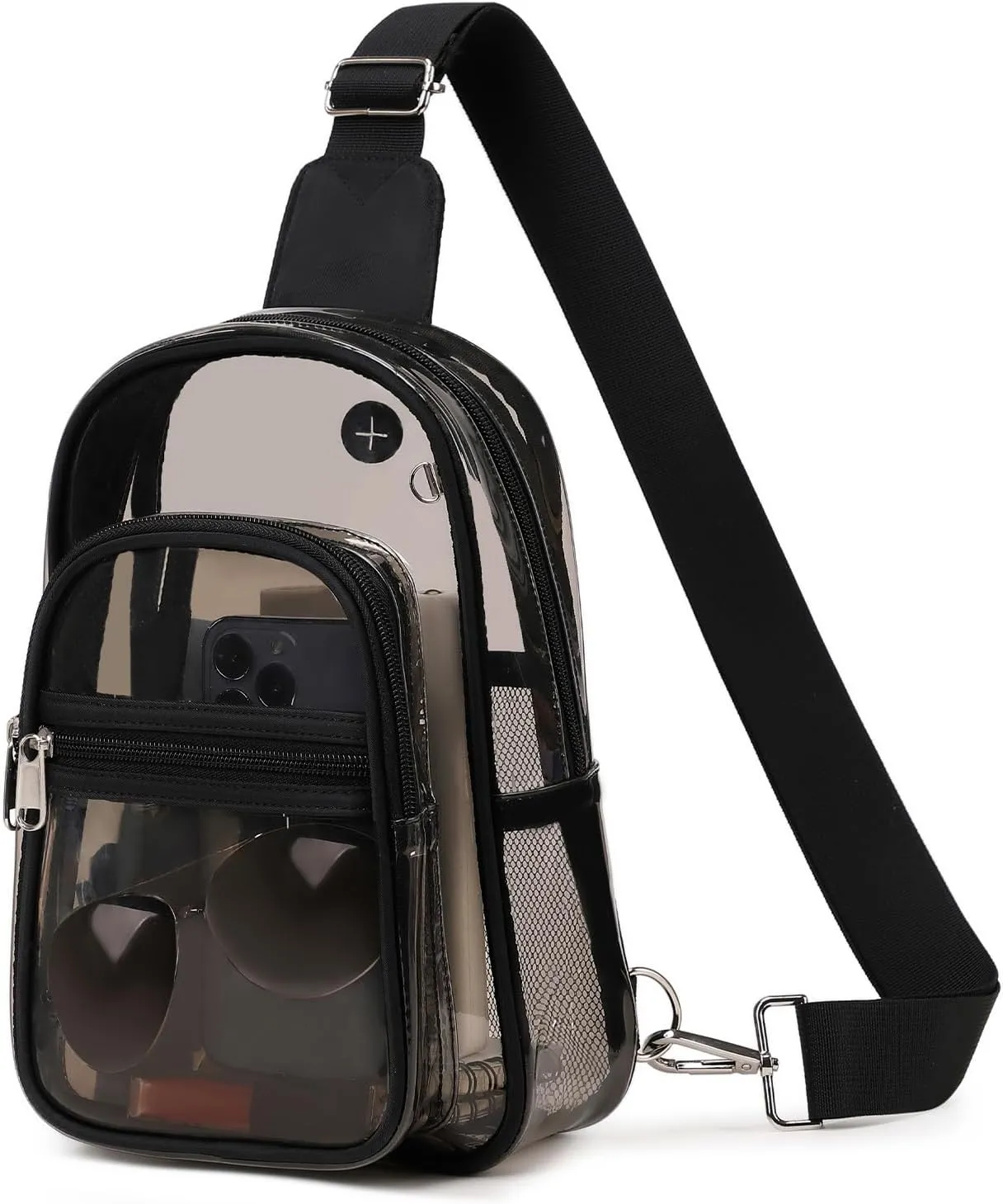 MOONBABY Clear Bag for Stadium Events, Clear Backpack Purse for Women Waterproof TPU Crossbody Fanny Pack