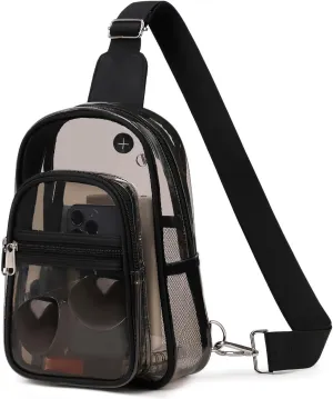 MOONBABY Clear Bag for Stadium Events, Clear Backpack Purse for Women Waterproof TPU Crossbody Fanny Pack
