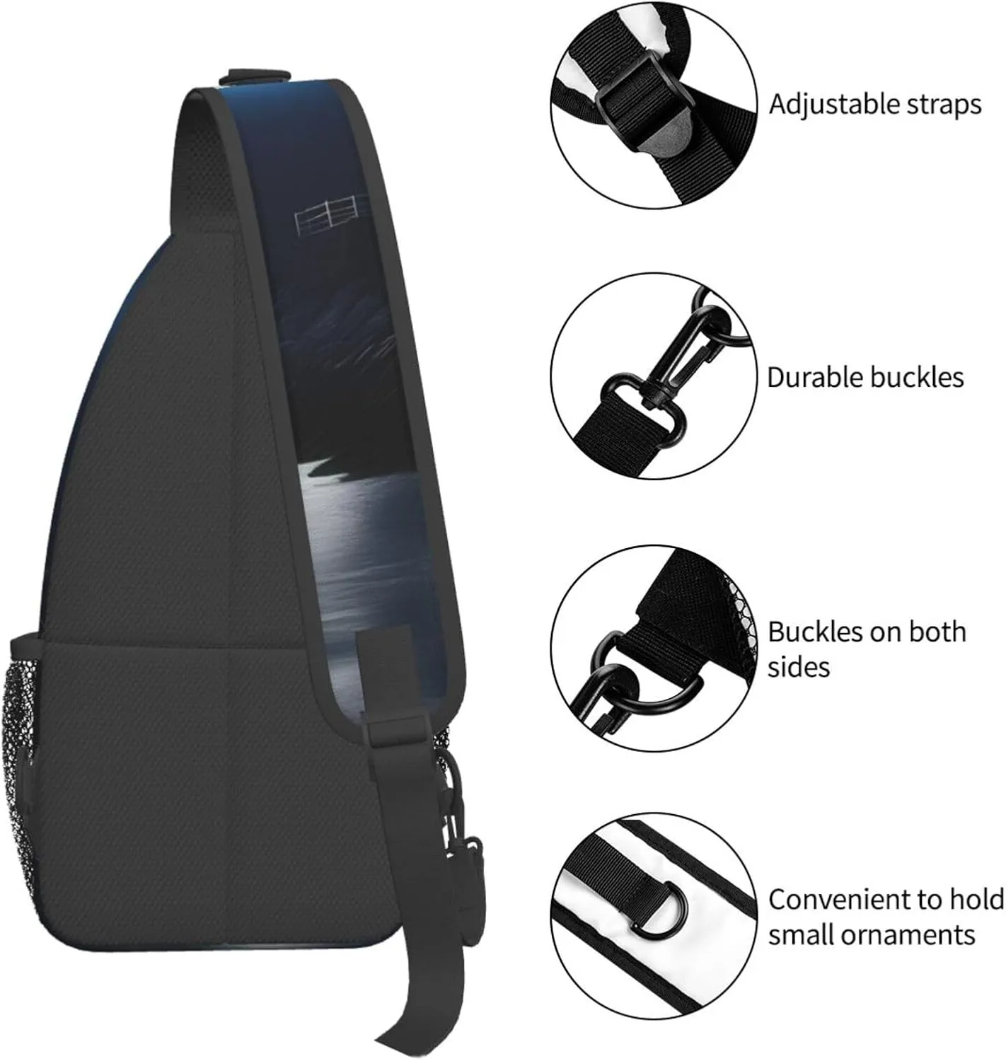 Moonlight Lighthouse High Storage Capacity Chest Bag Diagonally Sling Backpack Crossbody Shoulder Bag For Men Women