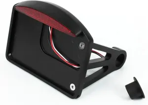 Motorcycle License Plate LED Tail Brake Light Side Mount Holder Bracket Compatible With Harley XL883 XL1200 Bobber Chopper Custom Cruiser(Black)