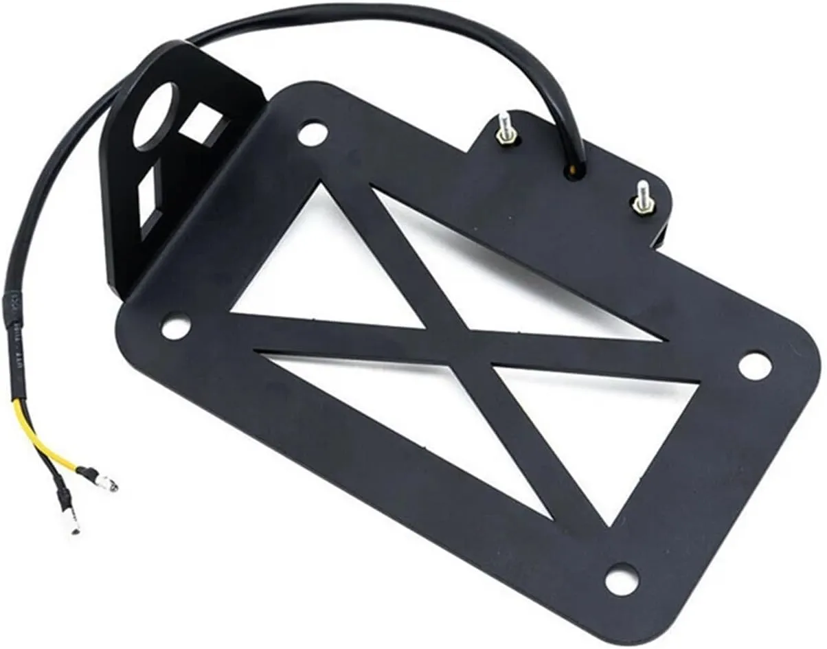 Motorcycle Rear License Plate Holder Bracket with Led Light Compatible with Harley Chopper Bobber