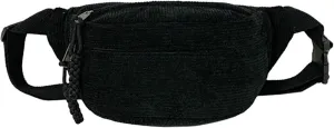 Muloo Fashionable Corduroy Waist Bag for Women Stylish and Convenient Fanny Pack Chest Bags for Casual Outings, app. 34x15x11cm /13.38x5.9x4.33in, Black