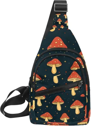 mushroom (3) Sling Bag for Women Men Backpack Fanny Pack Crossbody Chest Travel Shoulder Belt Bags Purse Handbag