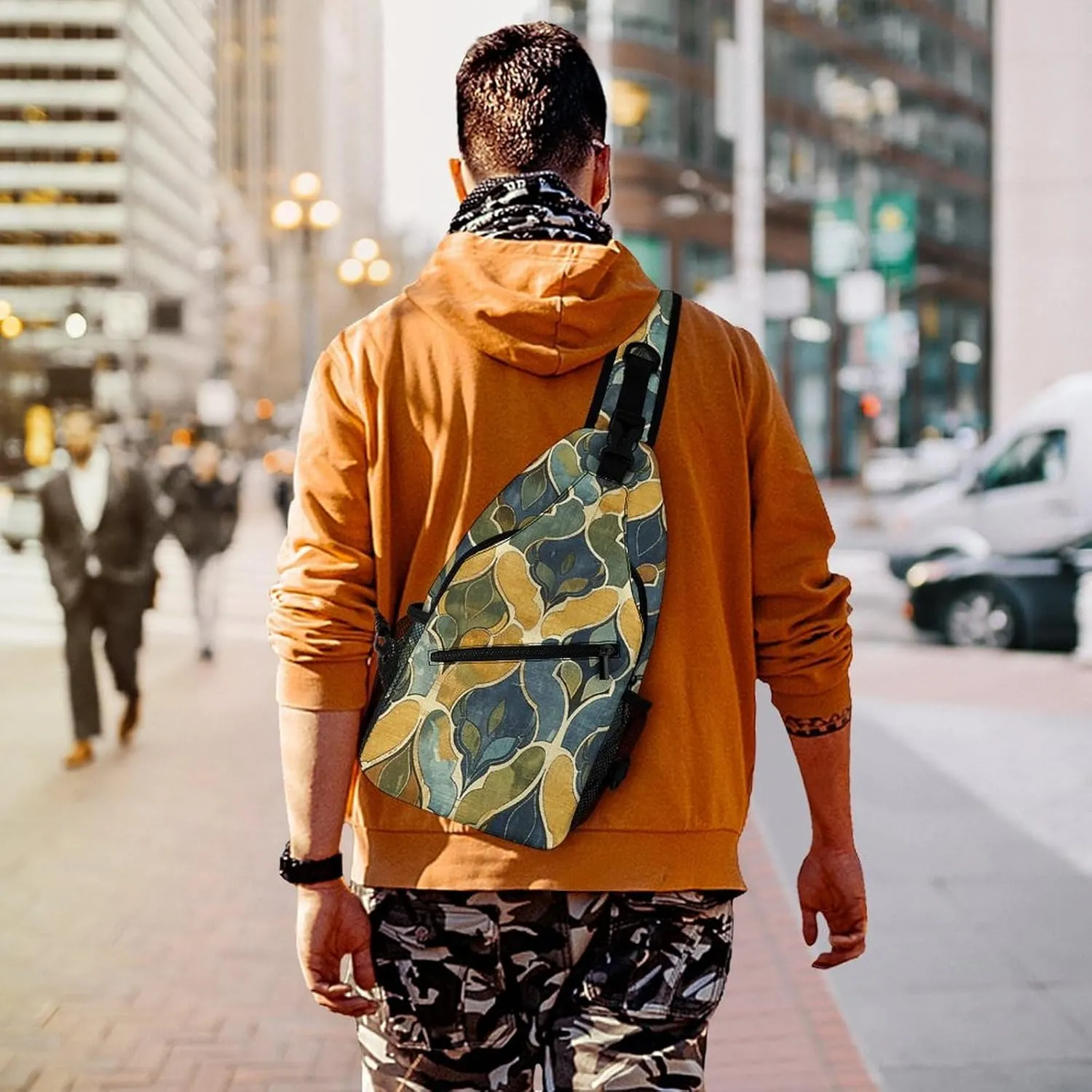 Mustard Yellow And Brown Sling Bag Crossbody Bags Cross Body Bag Fanny Packs Chest Bags Sling Purses for Travel