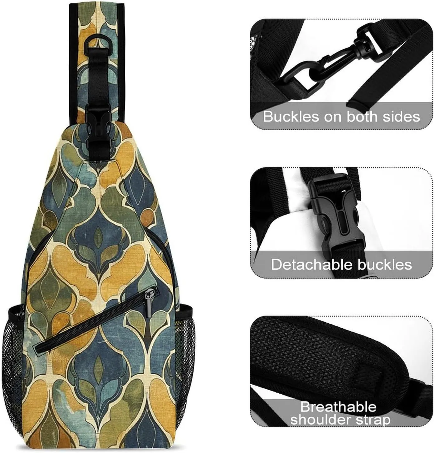 Mustard Yellow And Brown Sling Bag Crossbody Bags Cross Body Bag Fanny Packs Chest Bags Sling Purses for Travel