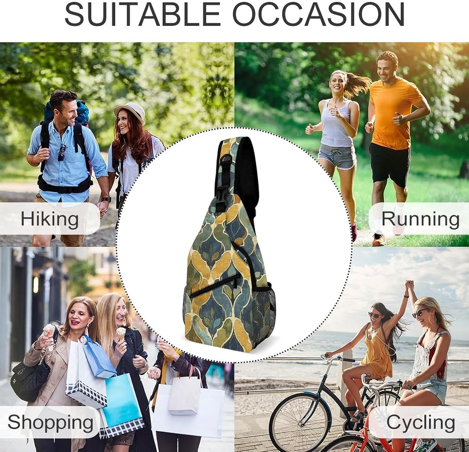 Mustard Yellow And Brown Sling Bag Crossbody Bags Cross Body Bag Fanny Packs Chest Bags Sling Purses for Travel