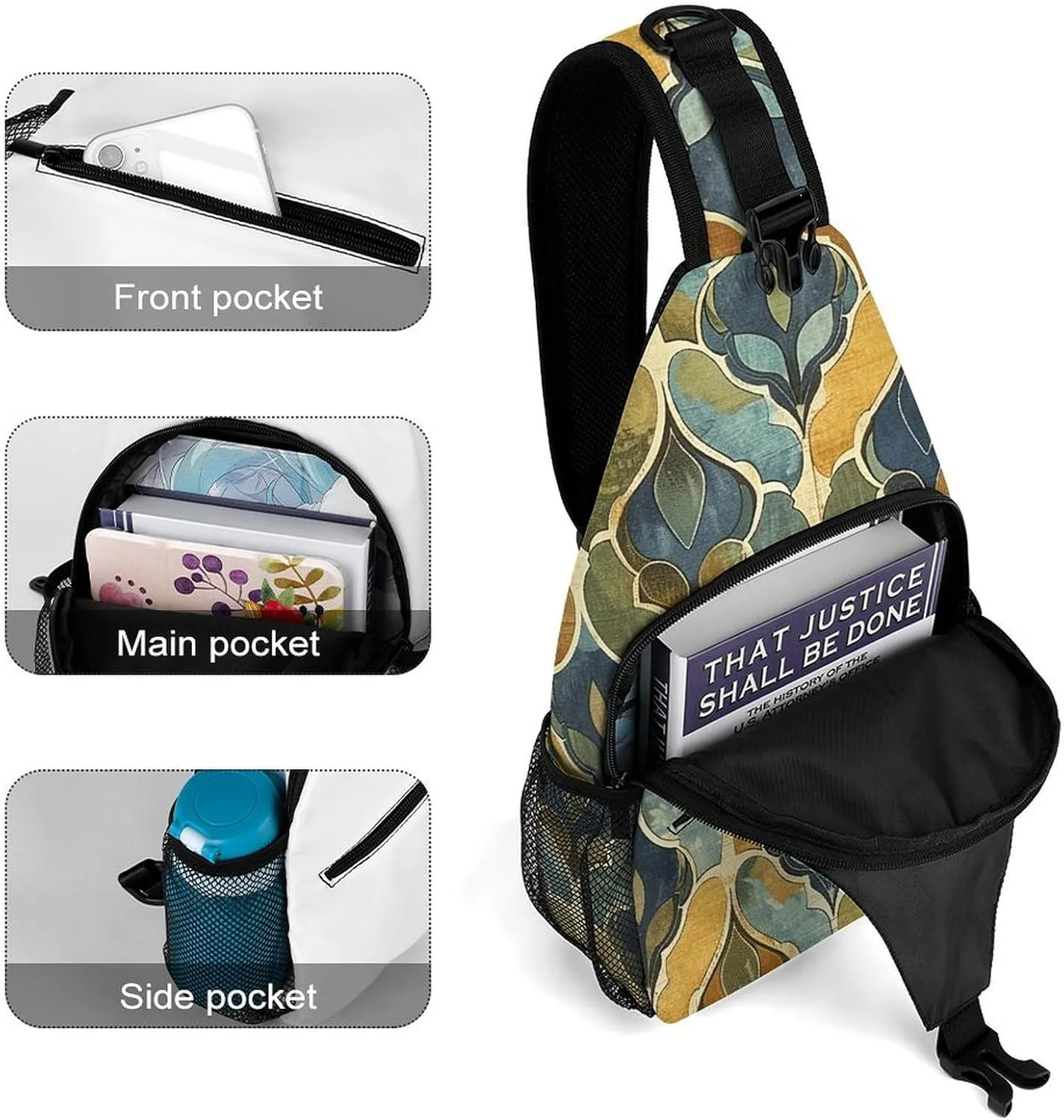 Mustard Yellow And Brown Sling Bag Crossbody Bags Cross Body Bag Fanny Packs Chest Bags Sling Purses for Travel