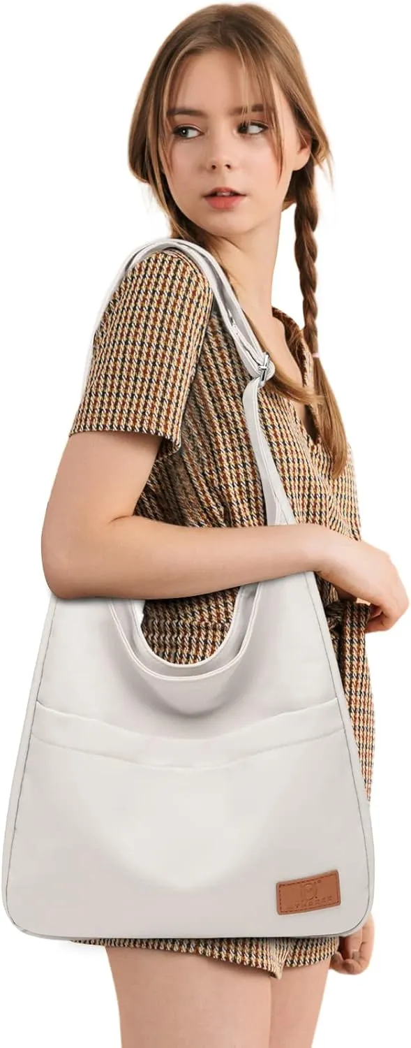 MYHOZEE Canvas Tote Bag, Large Hobo Bags for Women Aesthetic Shoulder Purses Cute Simple Crossbody Purse
