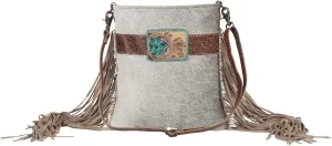 Myra Bag Gray Slate Hand-Tooled Bag S-4336