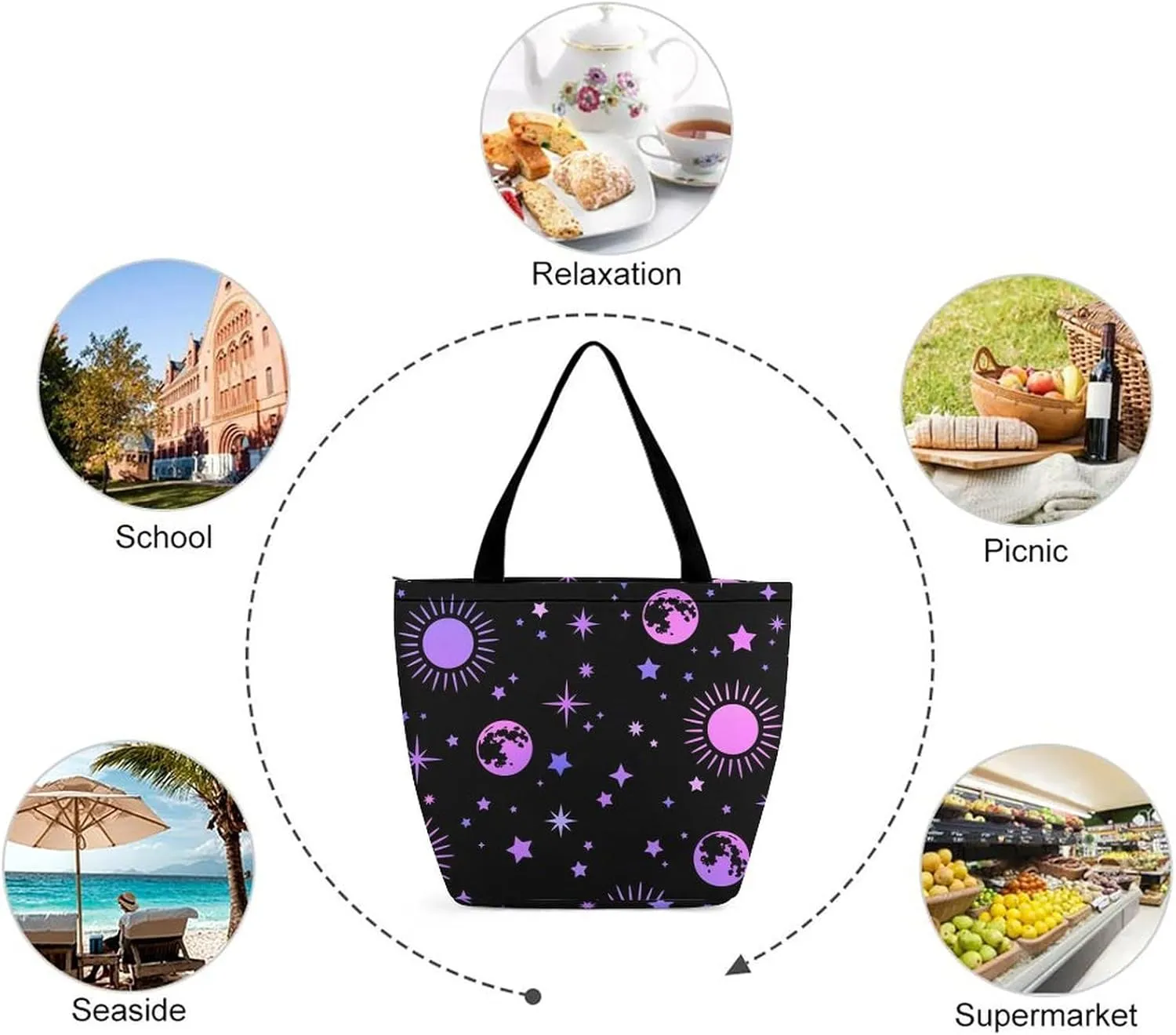 Mystical-Esoteric-Pattern Tote Bags Handbags for Women Fashion Shoulder Bags Shoulder Handbag.