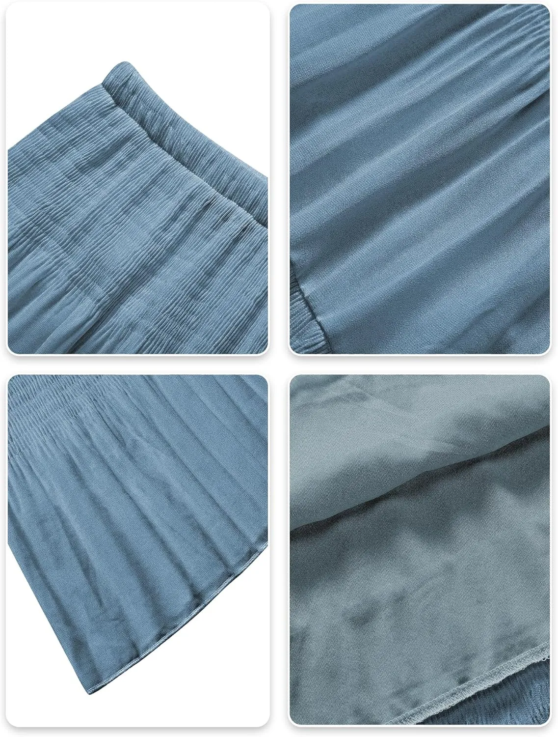 NASHALYLY Women's Chiffon Elastic High Waist Pleated A-Line Flared Maxi Skirts