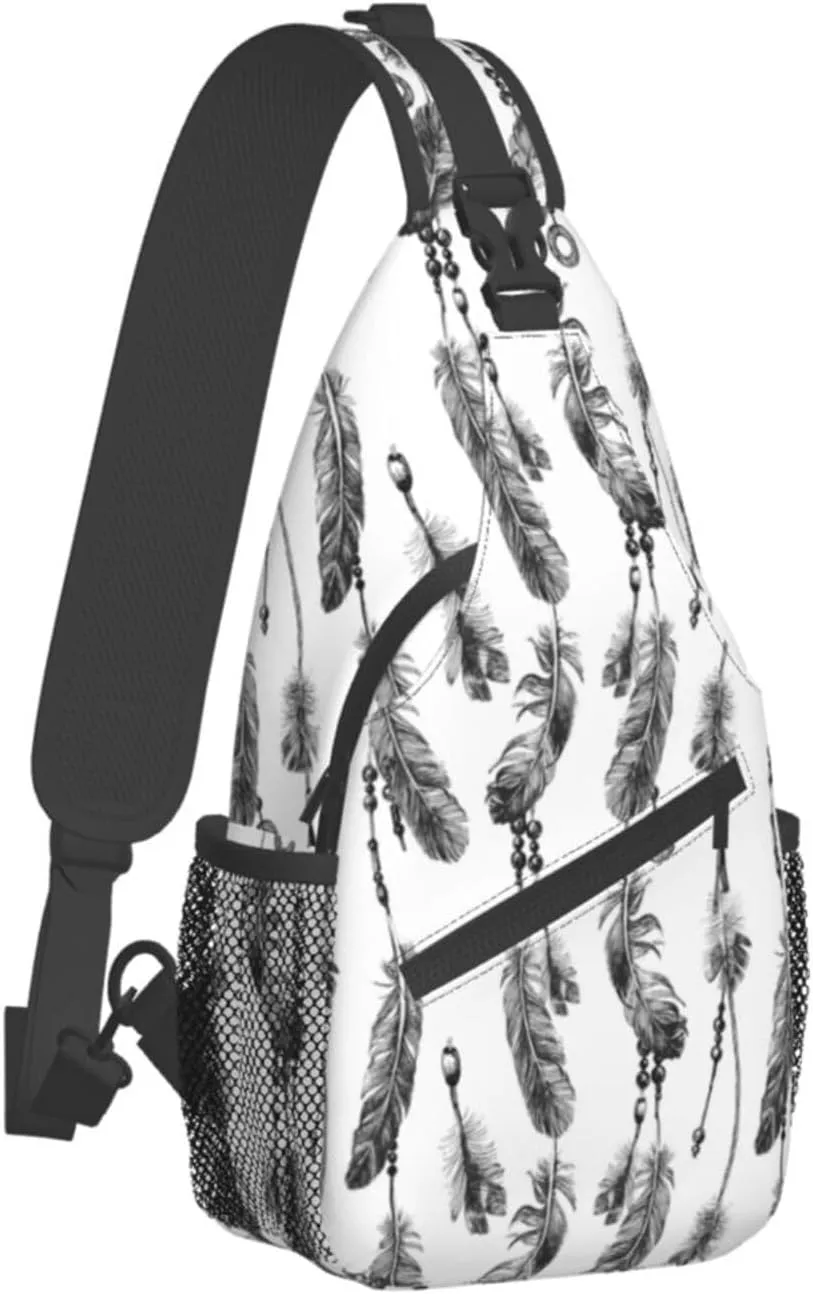 Native American Crossbody Sling Backpack Travel Hiking Daypack For Men Women Shoulder Bag For Climbing Cycling