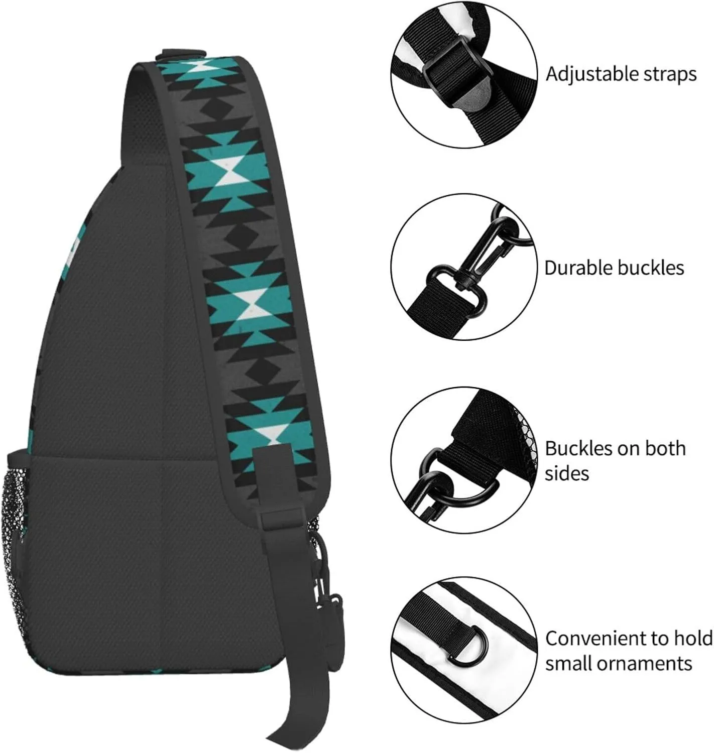 Native American Crossbody Sling Backpack Travel Hiking Daypack For Men Women Shoulder Bag For Climbing Cycling