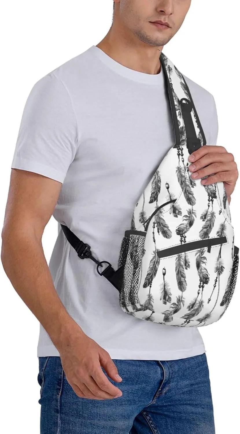 Native American Crossbody Sling Backpack Travel Hiking Daypack For Men Women Shoulder Bag For Climbing Cycling