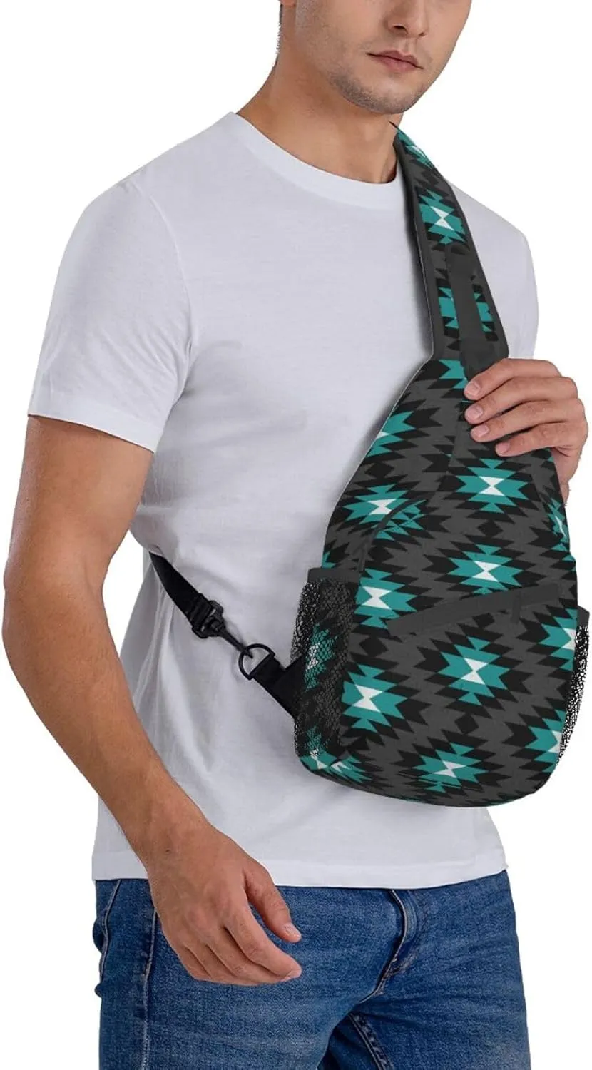 Native American Crossbody Sling Backpack Travel Hiking Daypack For Men Women Shoulder Bag For Climbing Cycling
