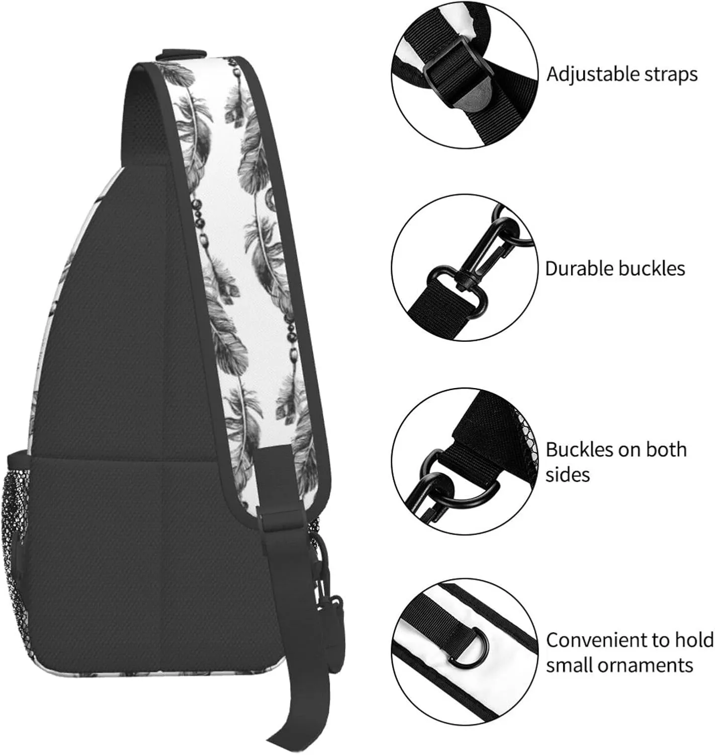 Native American Crossbody Sling Backpack Travel Hiking Daypack For Men Women Shoulder Bag For Climbing Cycling
