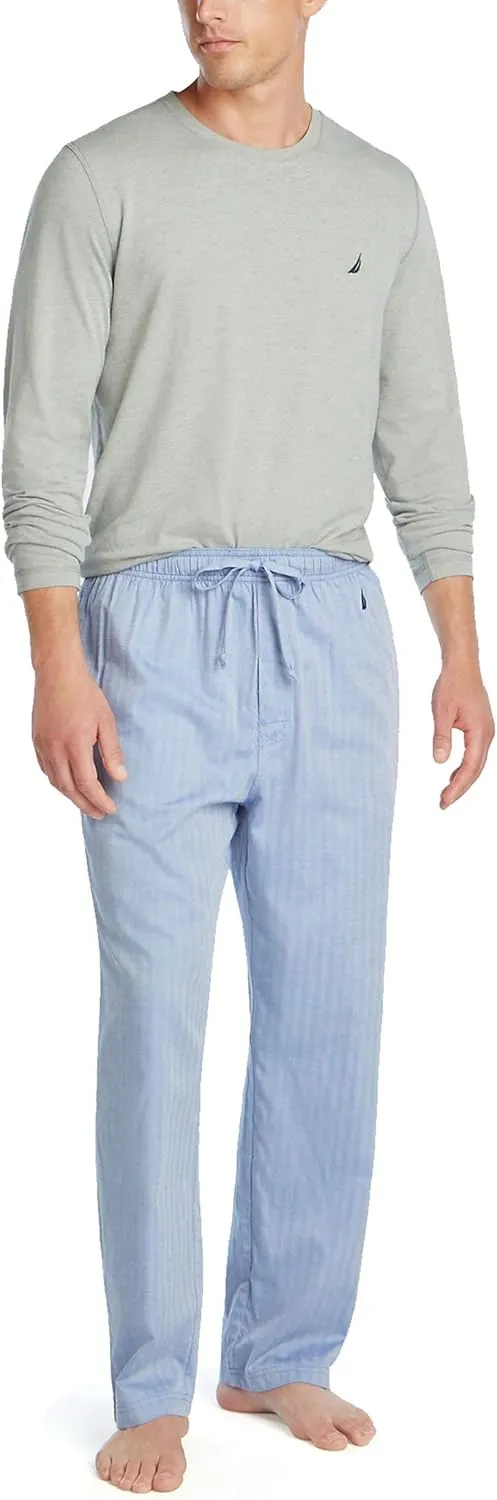 Nautica Men's Soft Woven 100% Cotton Elastic Waistband Sleep Pajama Pant