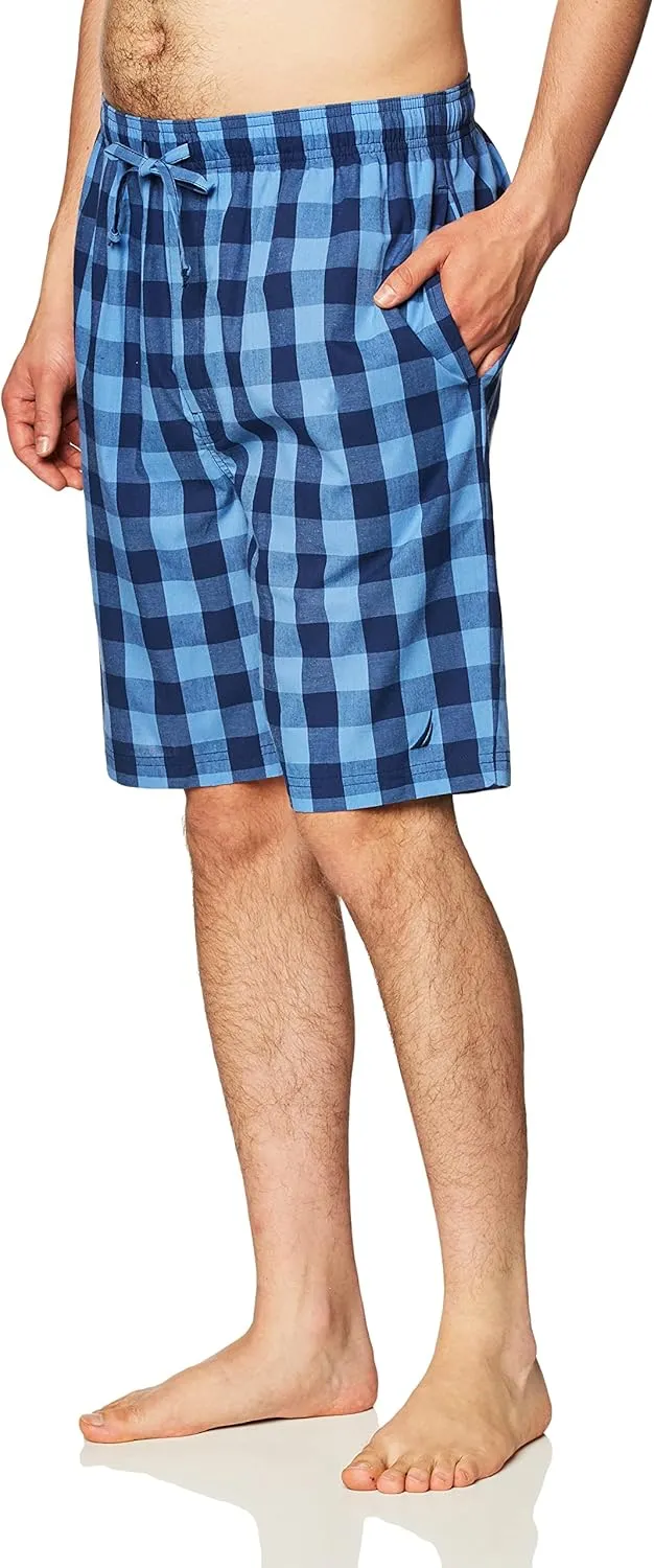 Nautica Men's Soft Woven 100% Cotton Elastic Waistband Sleep Pajama Short