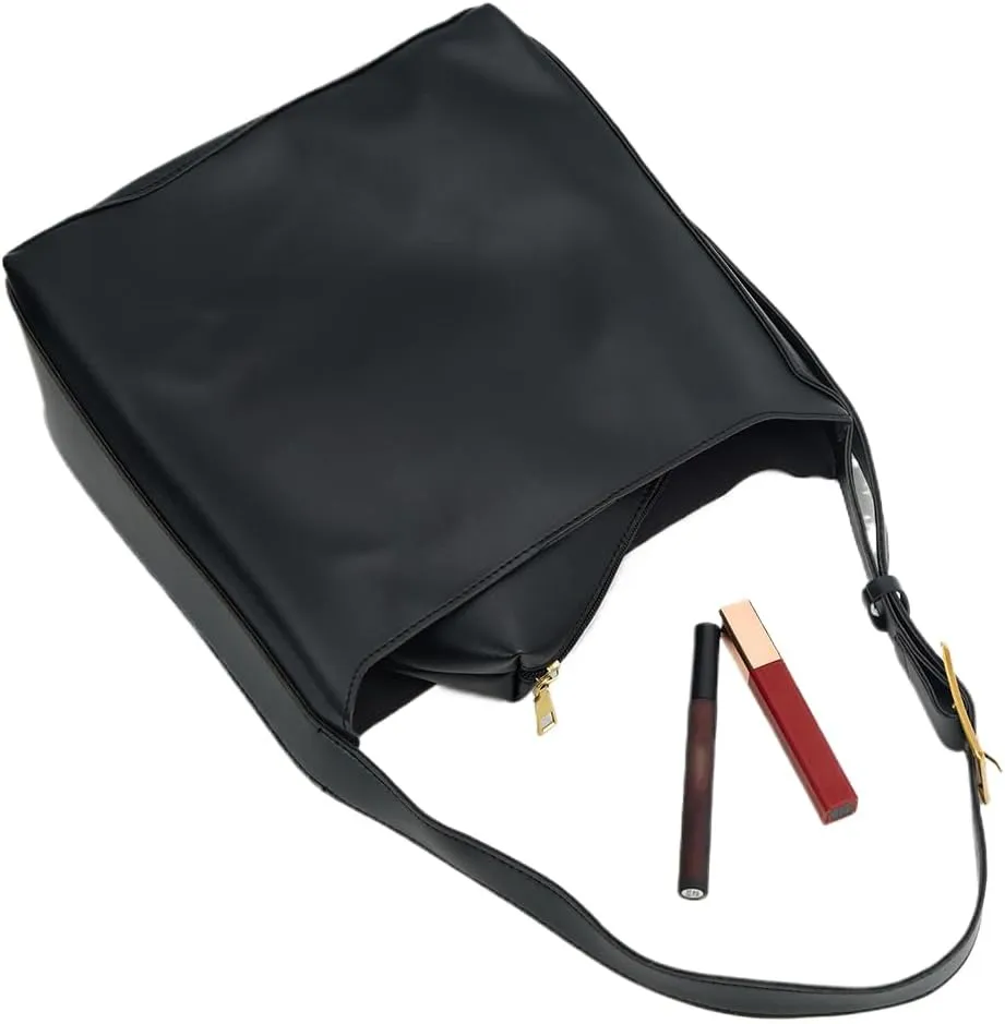 NEBIL Leather Bucket Bags For Women,Slouchy Shoulder Bag Purses Hobo Tote Bags with Wallet