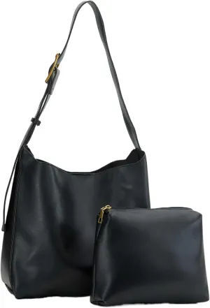 NEBIL Leather Bucket Bags For Women,Slouchy Shoulder Bag Purses Hobo Tote Bags with Wallet