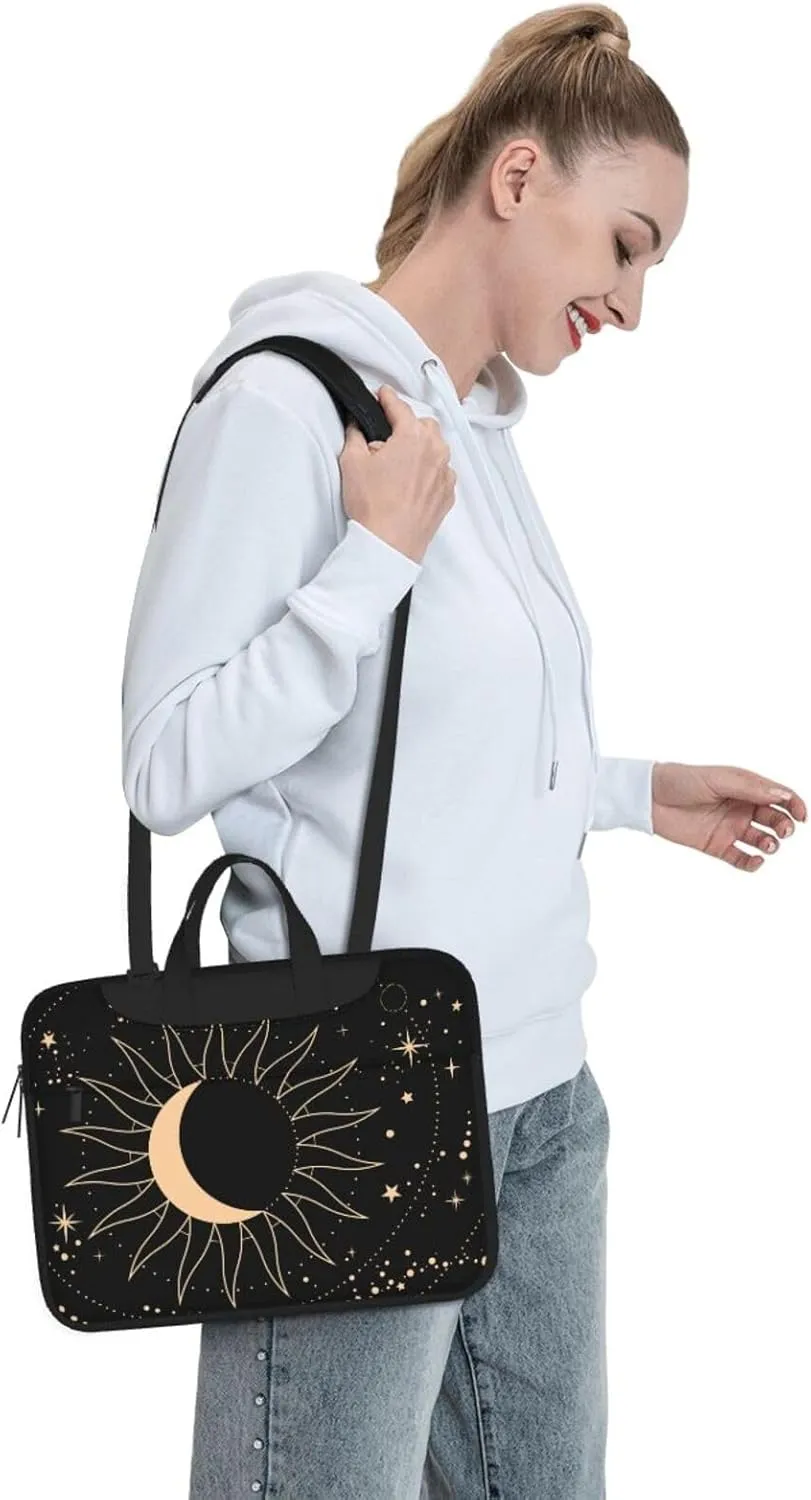 Neon Skull Glowing Eyes Laptop Bag Classic Slim Briefcase Messenger Bag, Spacious, Ergonomic