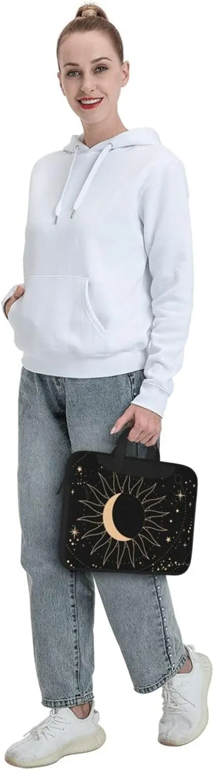 Neon Skull Glowing Eyes Laptop Bag Classic Slim Briefcase Messenger Bag, Spacious, Ergonomic