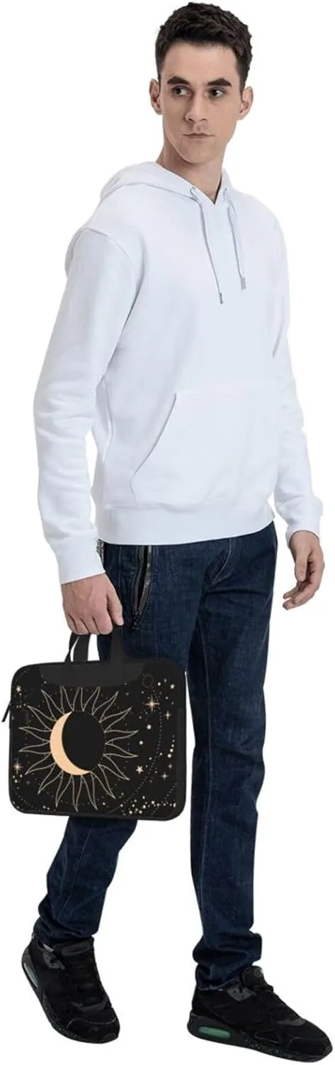 Neon Skull Glowing Eyes Laptop Bag Classic Slim Briefcase Messenger Bag, Spacious, Ergonomic