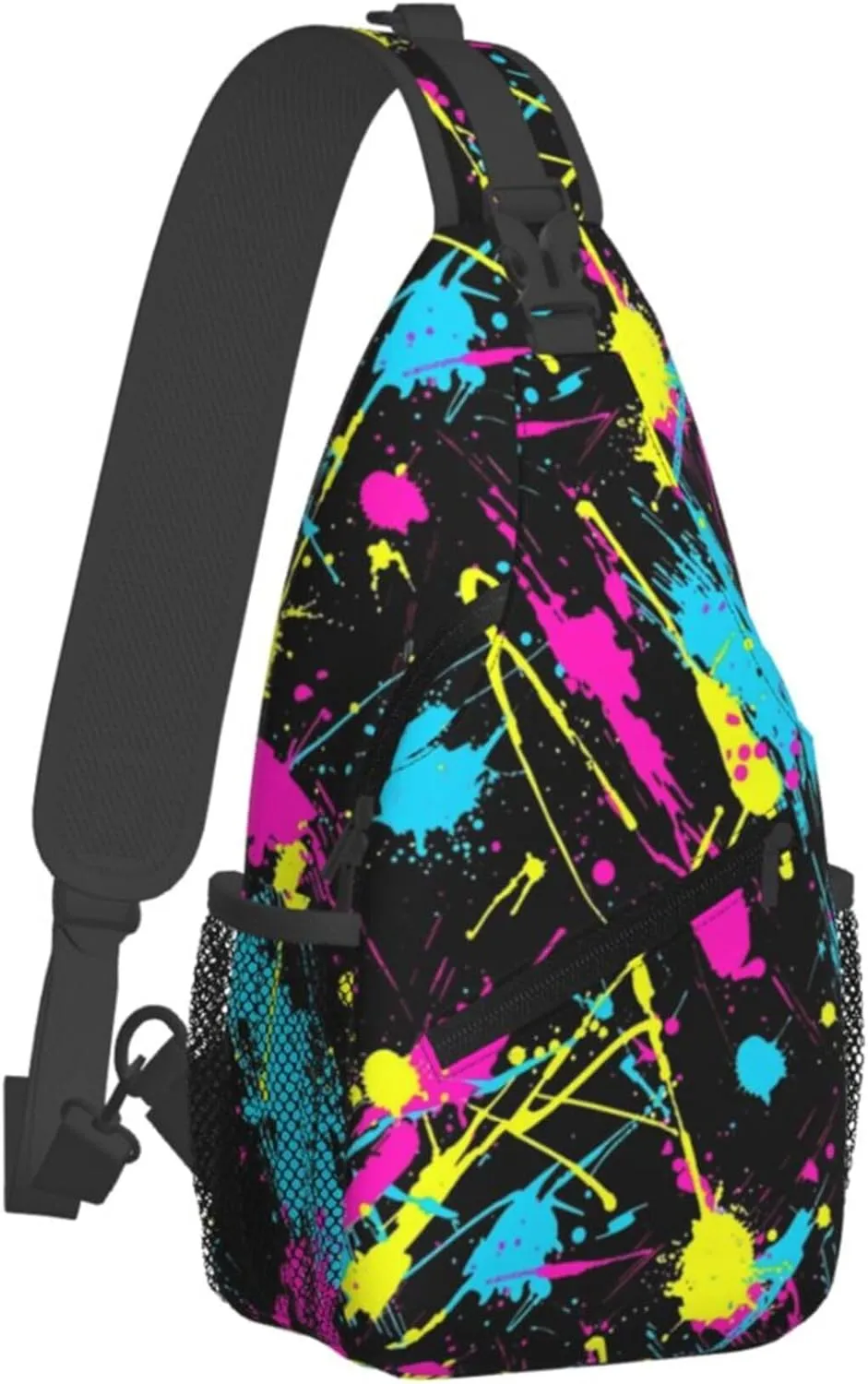 Neon Splatter ink Crossbody bags for women Men Sling Bag Travel Chest Backpack Leisure Sports Outdoor Running Hiking