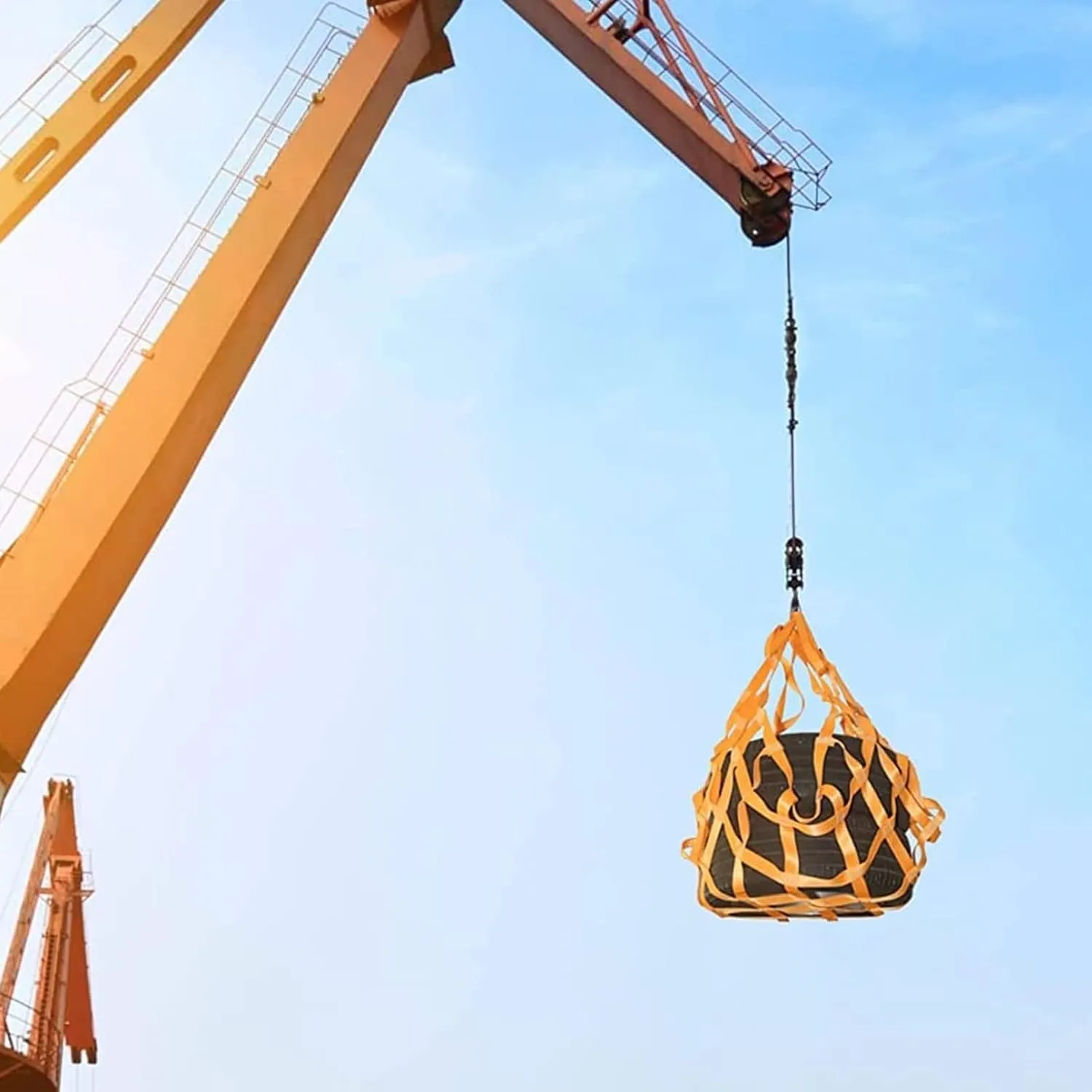 net,Cargo Net, Hoist Pallet Cargo Net Lifting Hoisting Hanging Net Lifting Objects Cargo Lifting Bag(4 X 4M/Mesh 15cm/Load 2.5t)