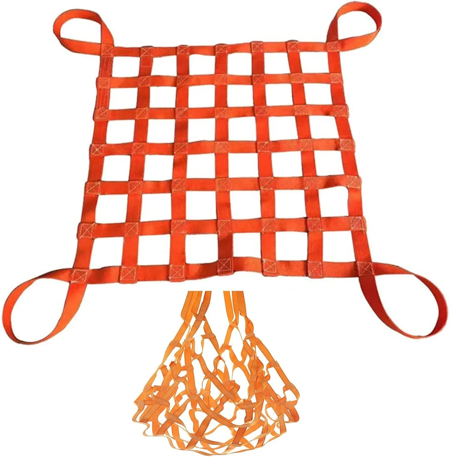 net,Cargo Net, Hoist Pallet Cargo Net Lifting Hoisting Hanging Net Lifting Objects Cargo Lifting Bag(4 X 4M/Mesh 15cm/Load 2.5t)