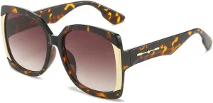 New 2025 Popular Sunglasses For Women Men Gradient Frame Vintage Luxury Purple Shades UV400 Female Green Sun Glasses,leopard,o