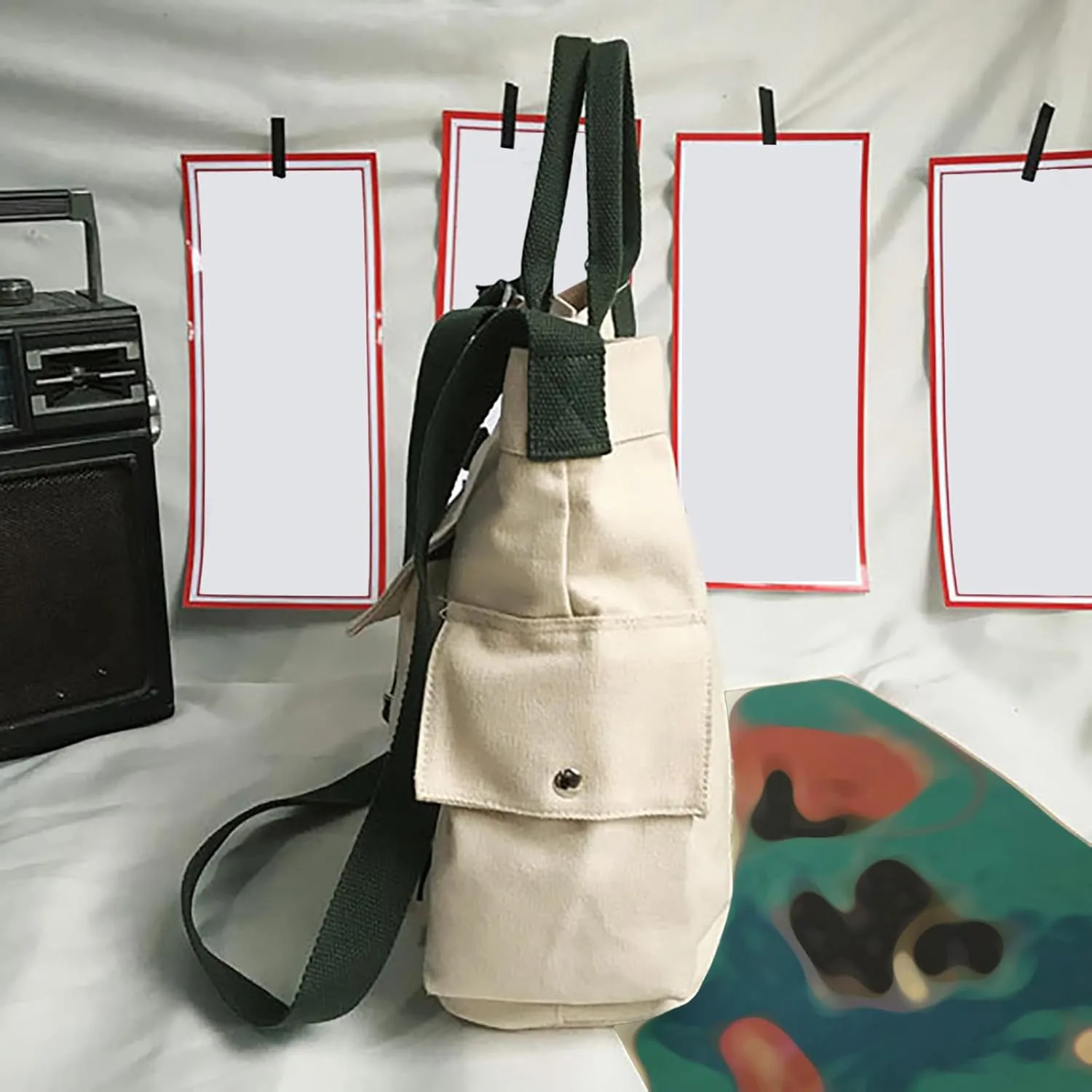 New Canvas Solid Color Simple Fashion One Shoulder Messenger Bag Bag for Men Shoulder Bags (Yellow, One Size)