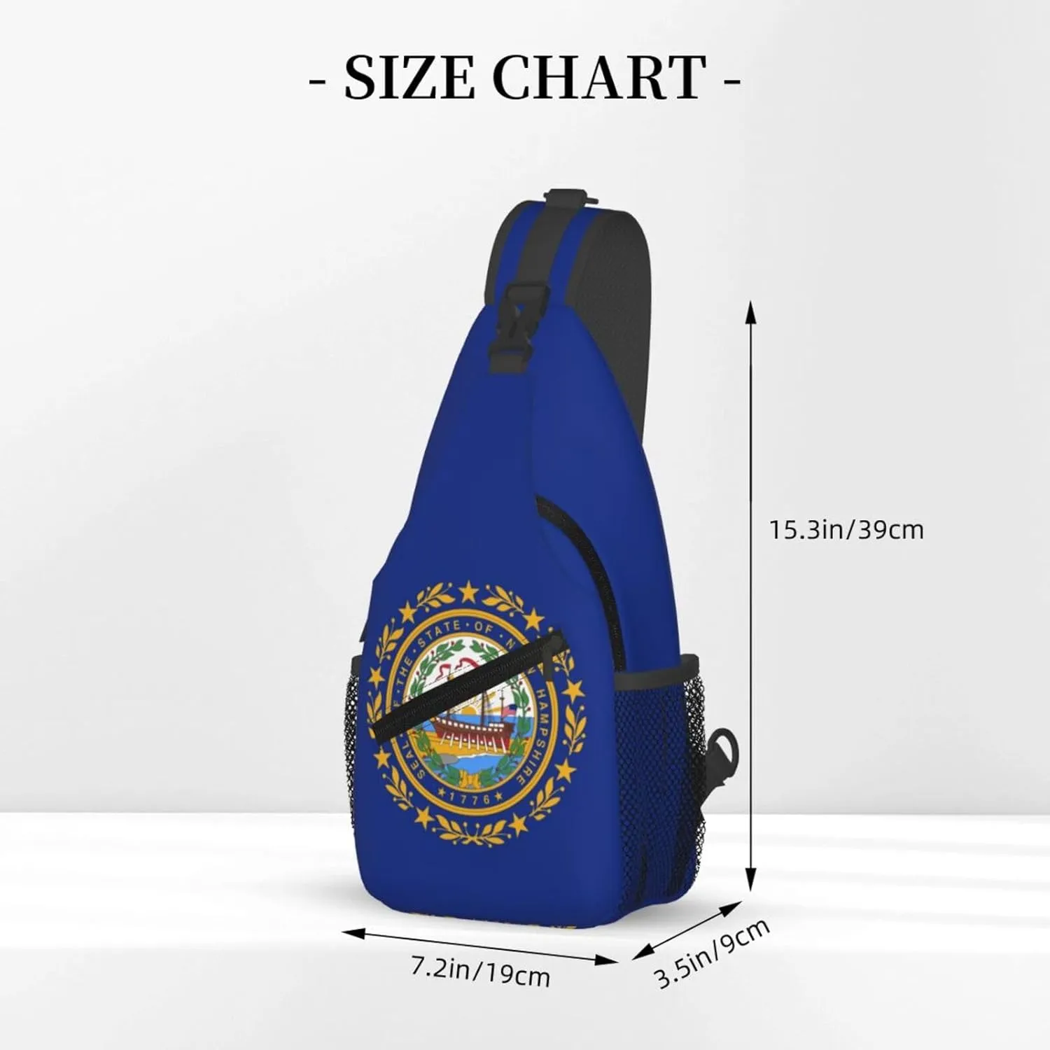 New Hampshire Crossbody Sling Bag For Women Men State Of New Hampshire Flag Chest Bag Shoulder Bag Sling Backpack Casual Travel Hiking Daypack