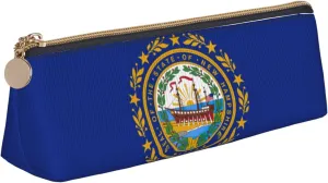 New Hampshire state flag Print Simple triangular Pen case Storage bag for Office supplies, cosmetics, toiletries
