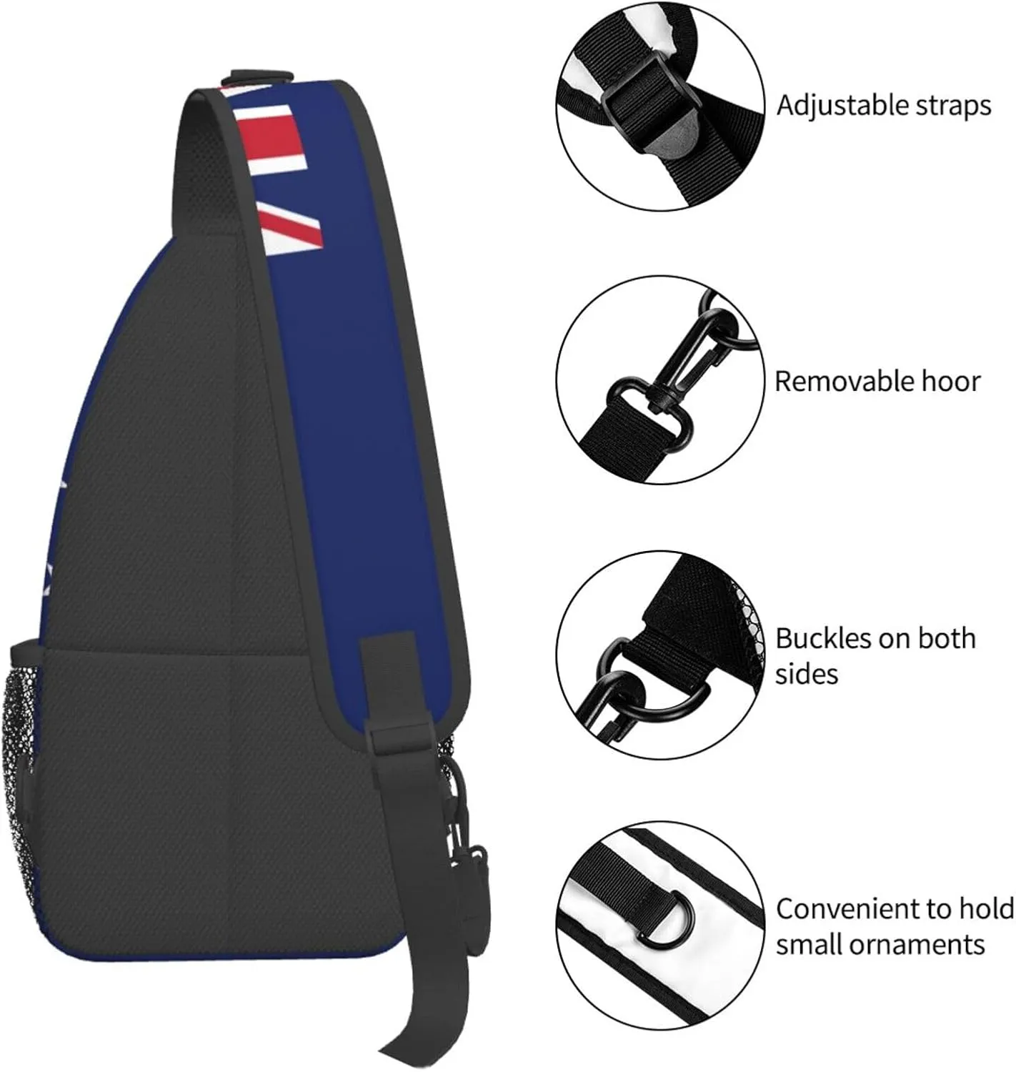 New Zealand Flag Print Lightweight Sling Small Shoulder Bag - Chic Cross Chest Bag With Adjustable Strap
