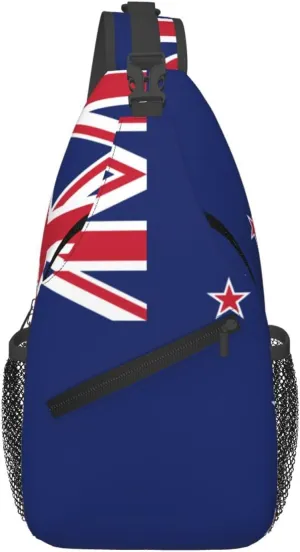 New Zealand Flag Print Lightweight Sling Small Shoulder Bag - Chic Cross Chest Bag With Adjustable Strap