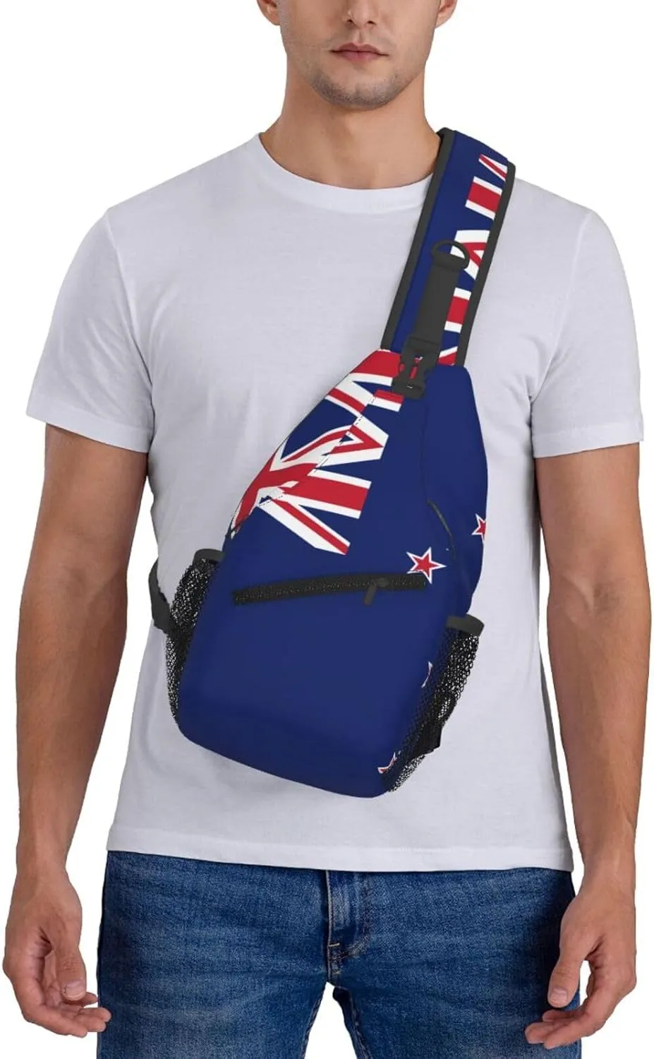 New Zealand Flag Print Lightweight Sling Small Shoulder Bag - Chic Cross Chest Bag With Adjustable Strap