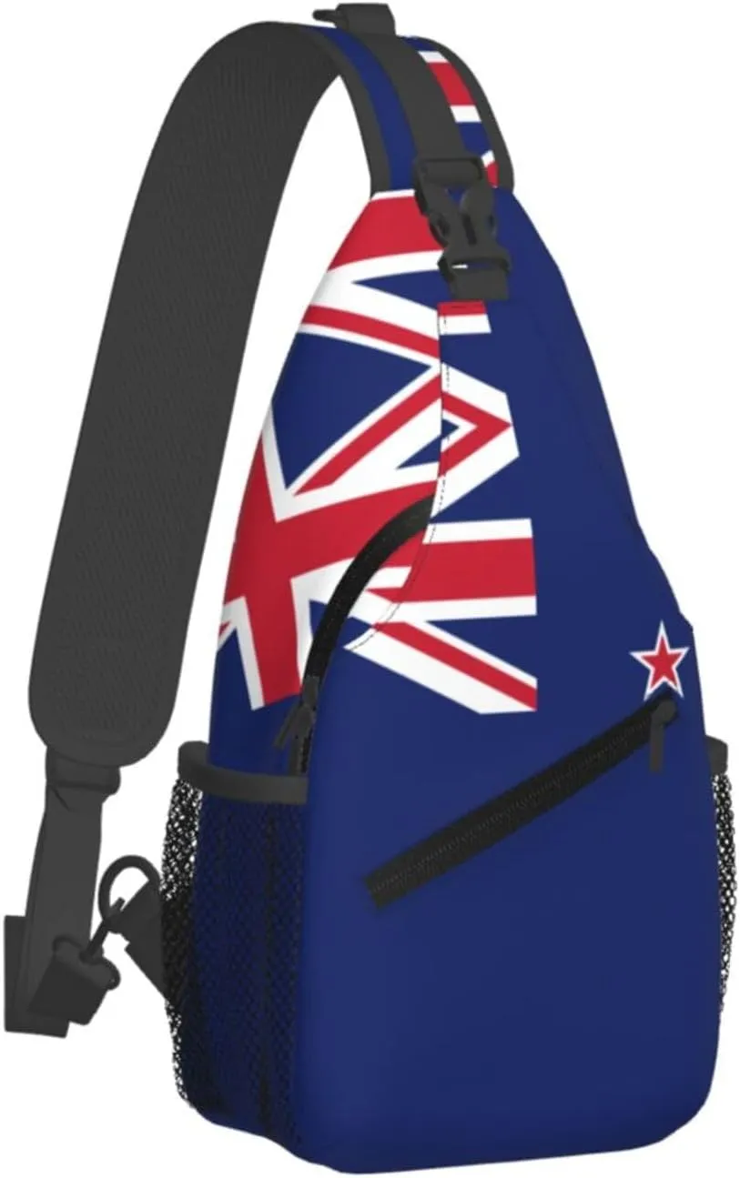 New Zealand Flag Print Lightweight Sling Small Shoulder Bag - Chic Cross Chest Bag With Adjustable Strap